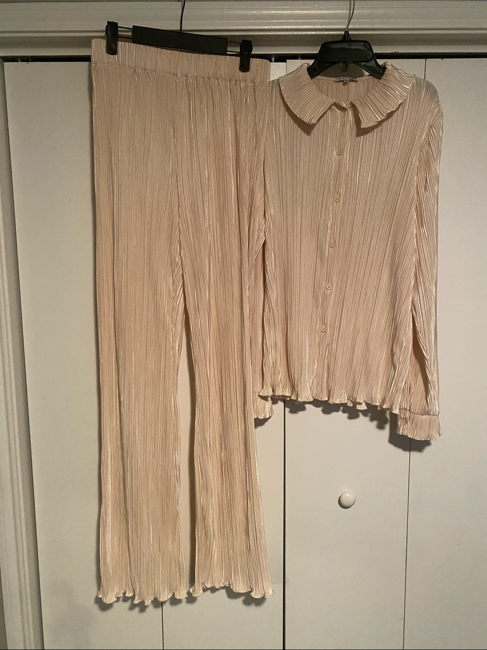 Two-Piece Pant & Shirt Set - Cream